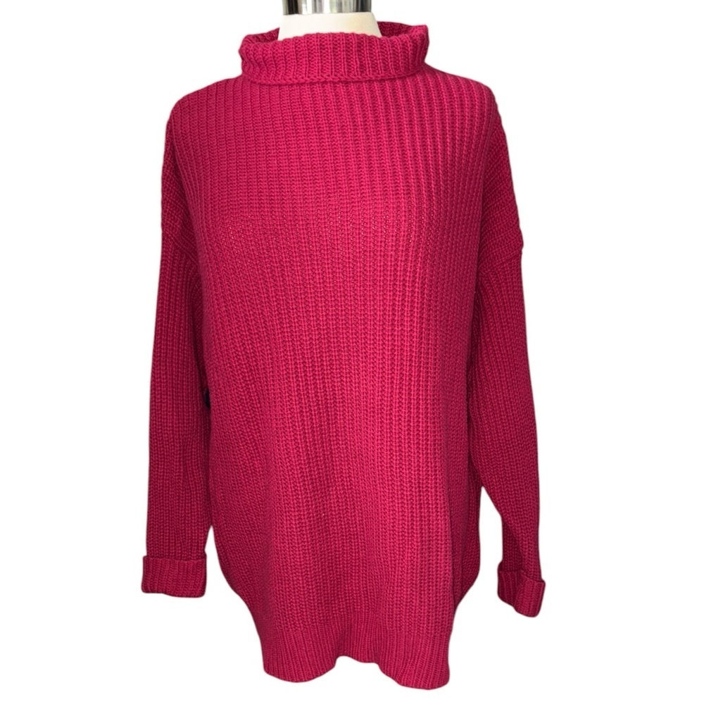 American Eagle sweater oversized fit cableknit long sleeves high neckline Sz XS